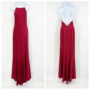 Rachel Zoe Red Gown Embellished Straps Size 6 Dress HOCO Elegant Glam Party